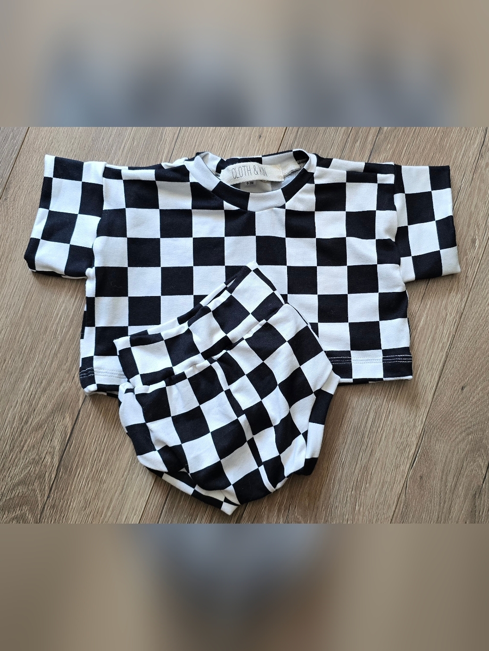 Kids Checkerboard Matching Set - Black & White